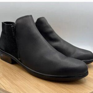 NAOT Helm Black Leather Suede Ankle Boots Dual Zip EU 41 US 10 Comfort